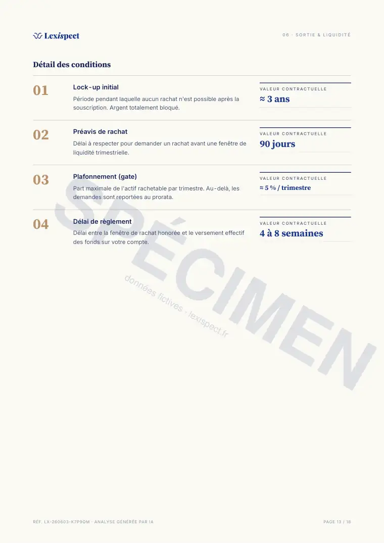 Page 13 du rapport Venture Capital (FPCI / SLP, capital-risque), spécimen